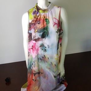 Turtle neck floral dress